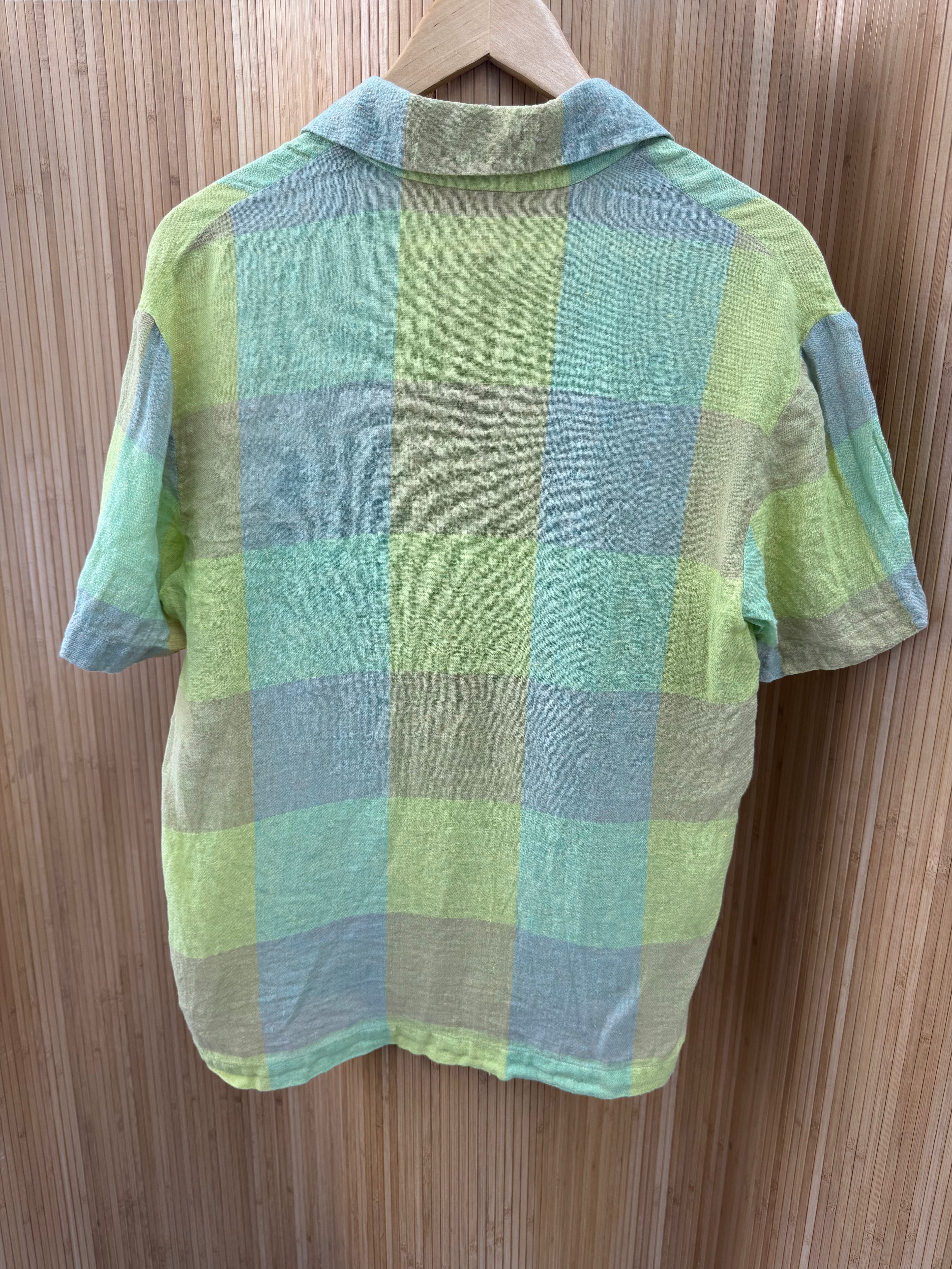 Leset linen relaxed button-down shirt with pocket