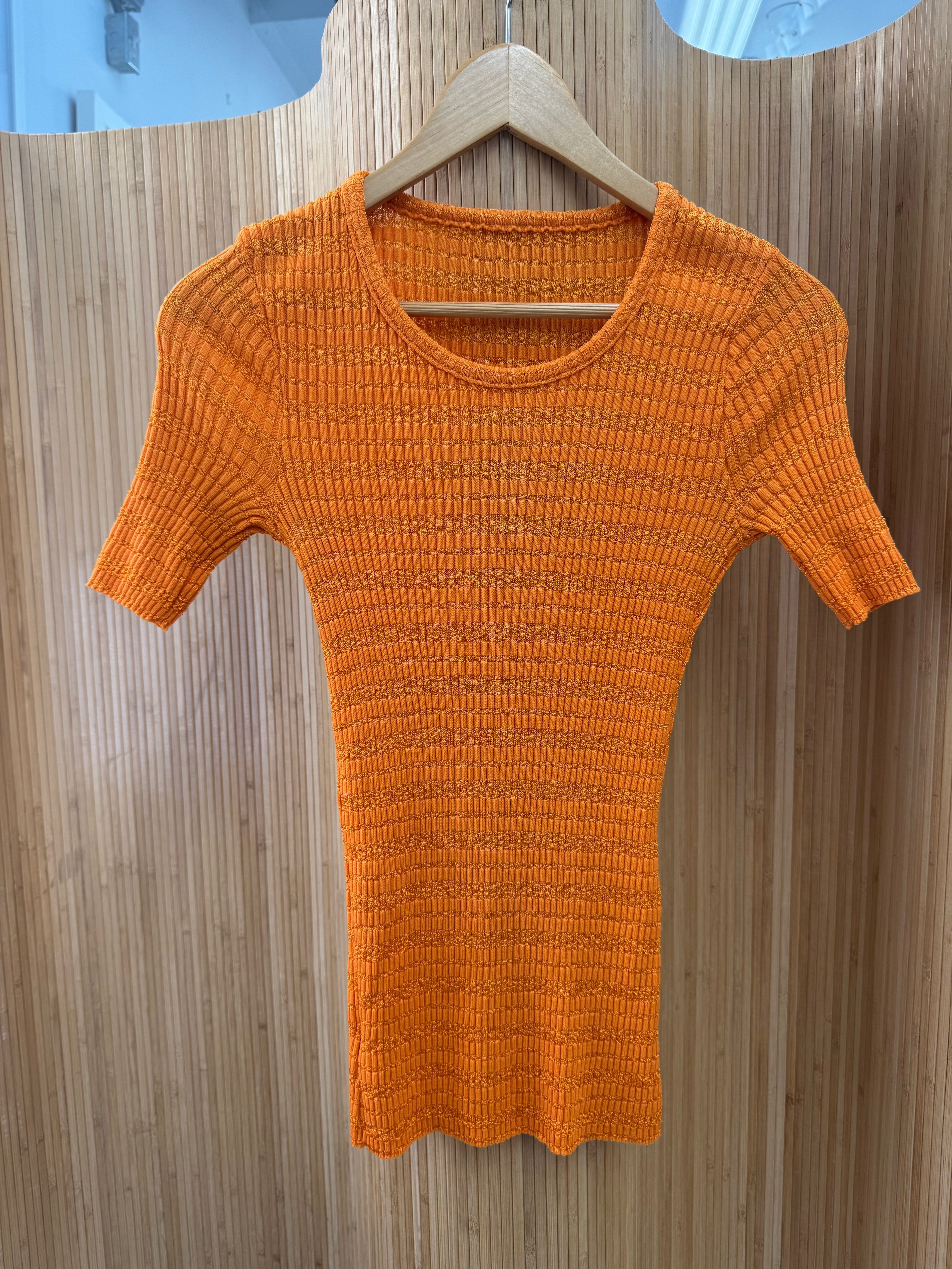 Vintage short sleeve ribbed scoop tee
