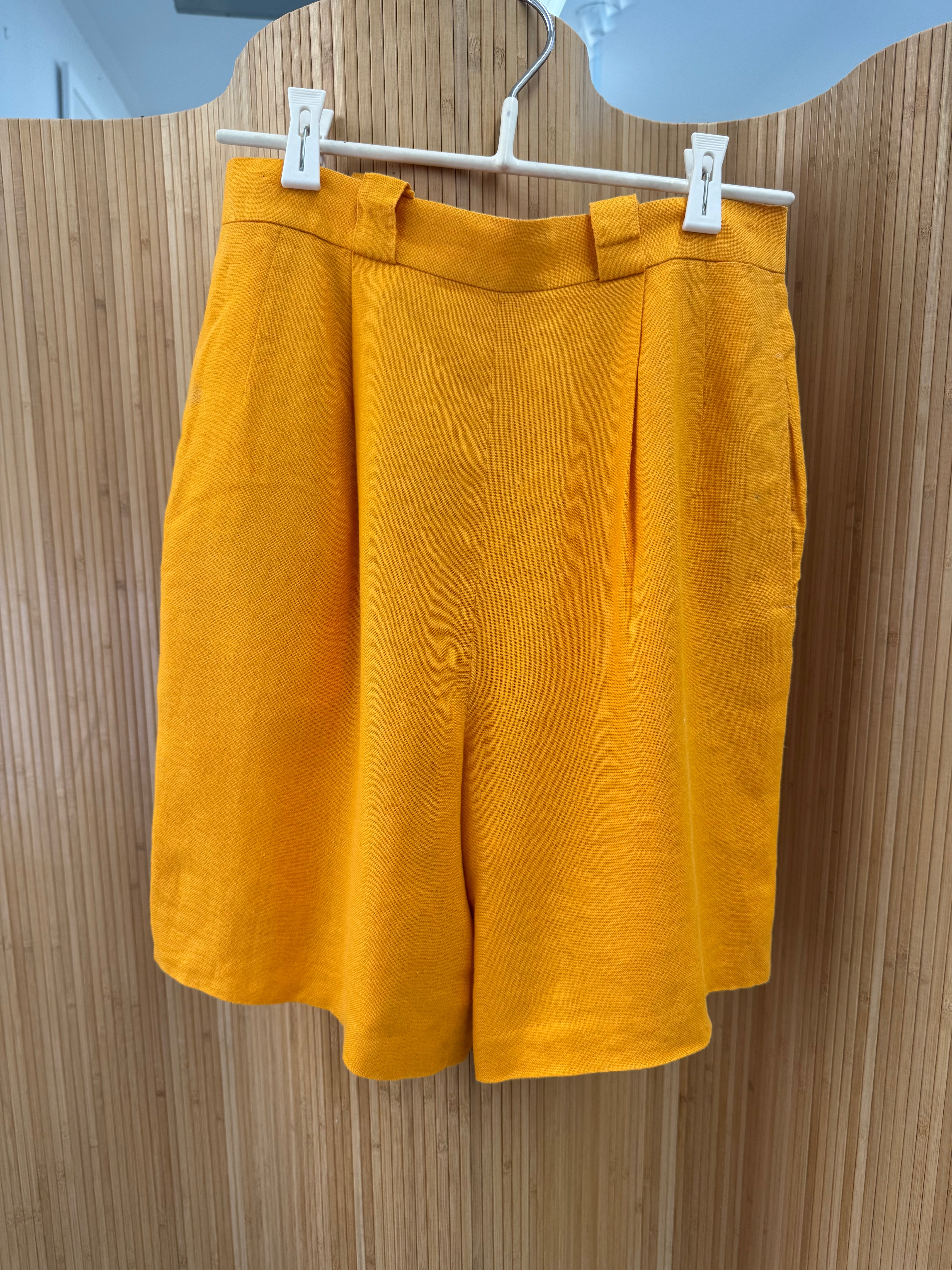 Vintage Anne Klein Pleated Linen Trouser Shorts