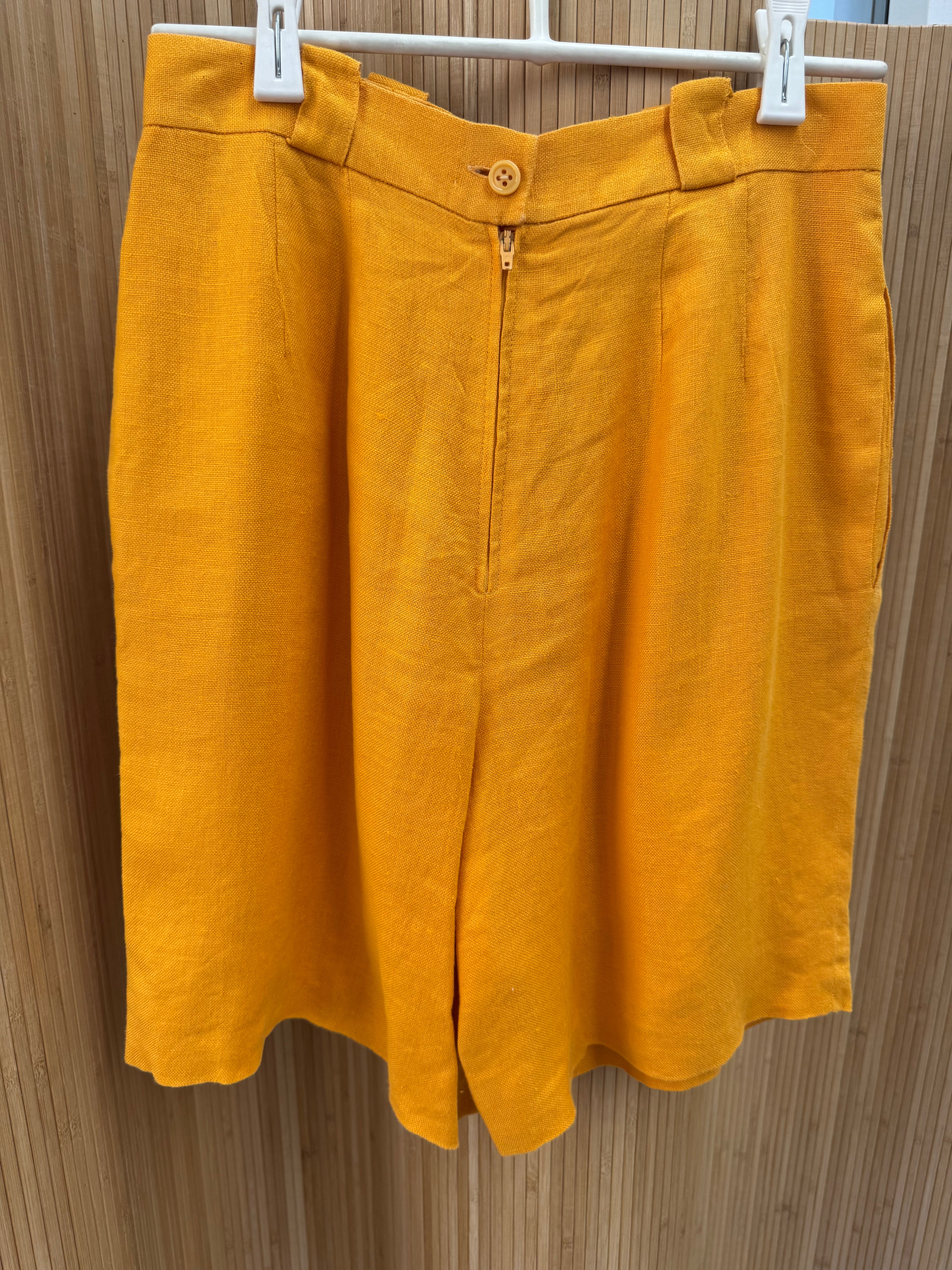 Vintage Anne Klein Pleated Linen Trouser Shorts