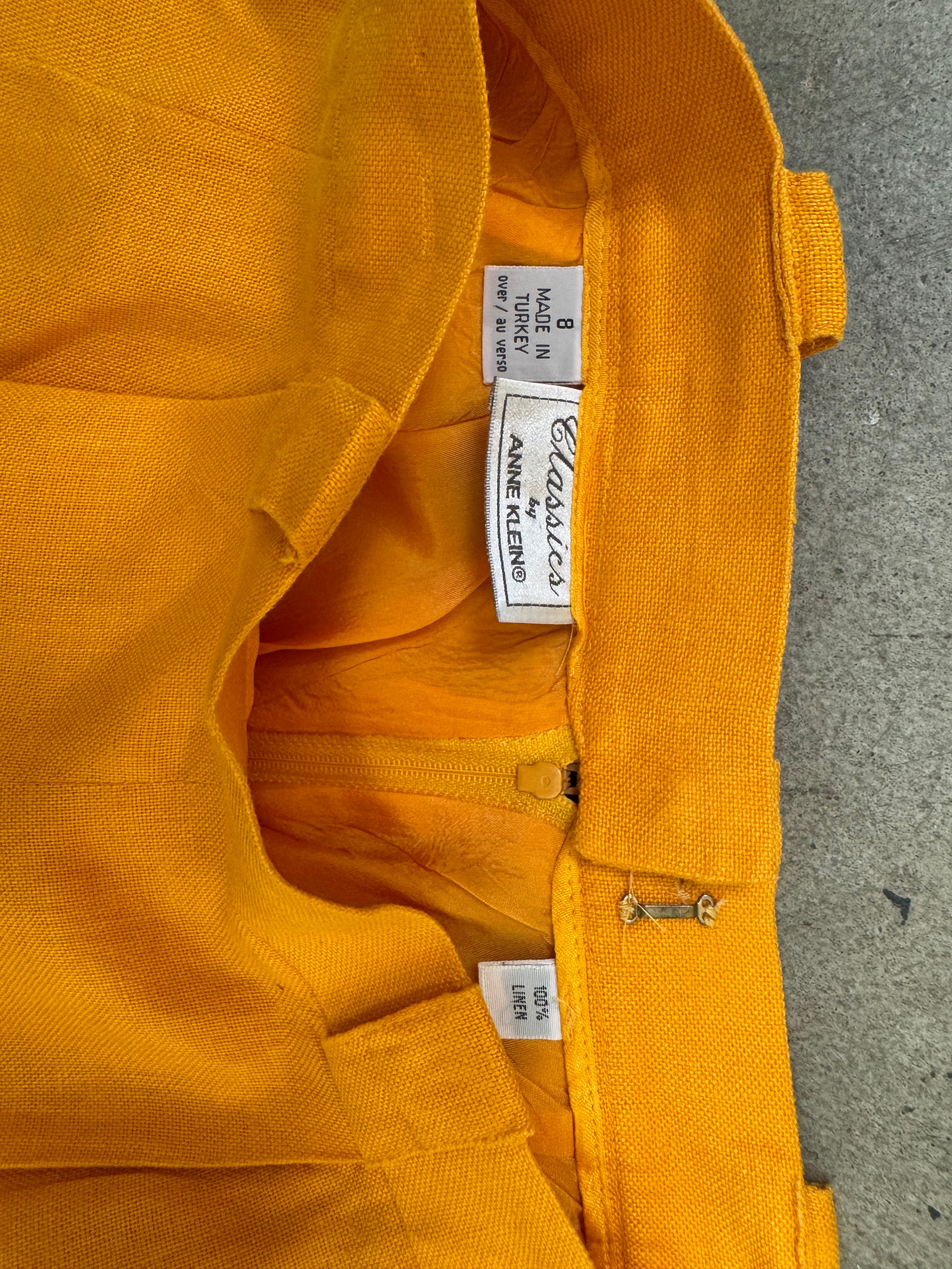 Vintage Anne Klein Pleated Linen Trouser Shorts