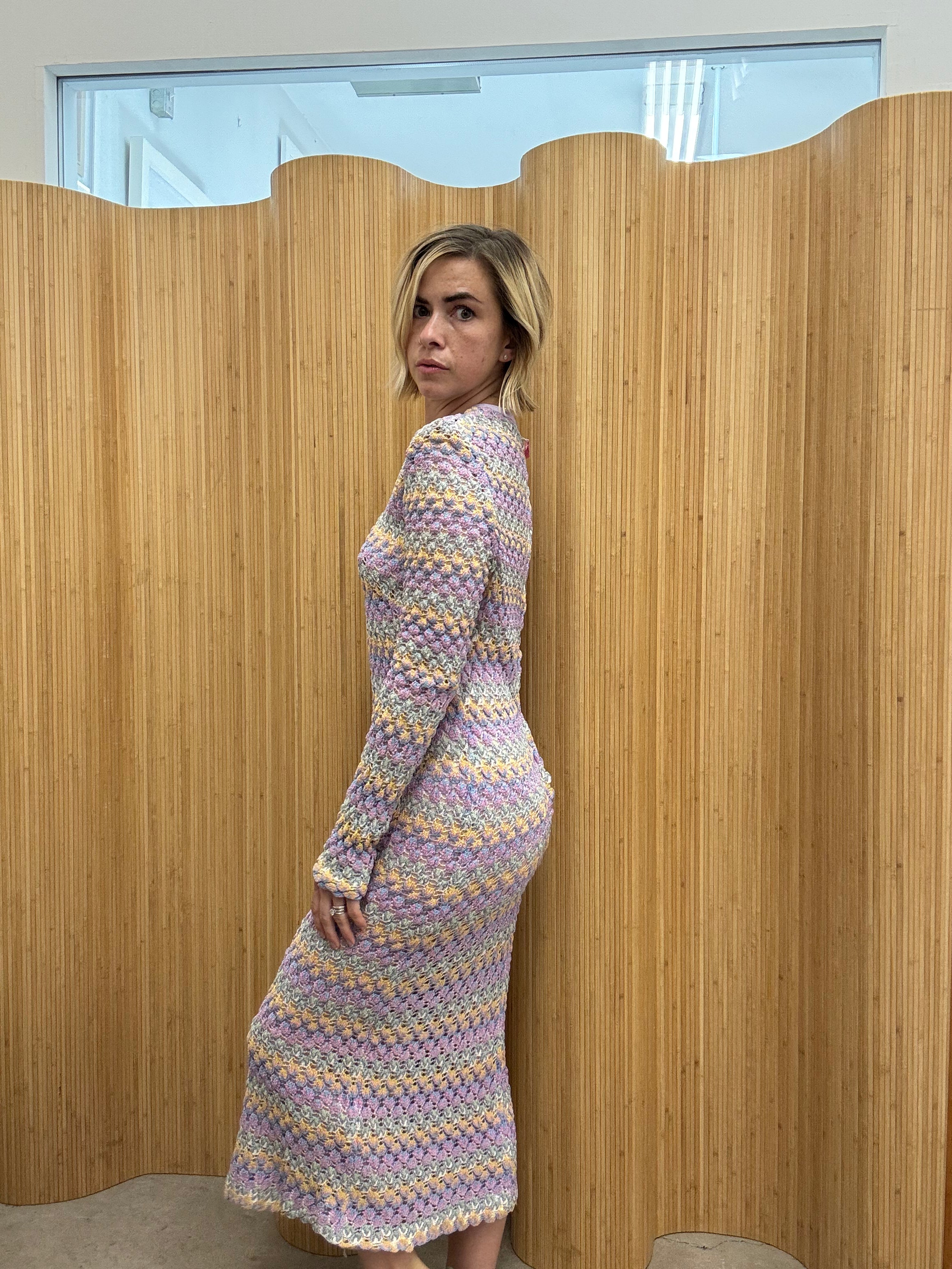 1960s Pastel Crochet Dress – Styled by George Small, New York